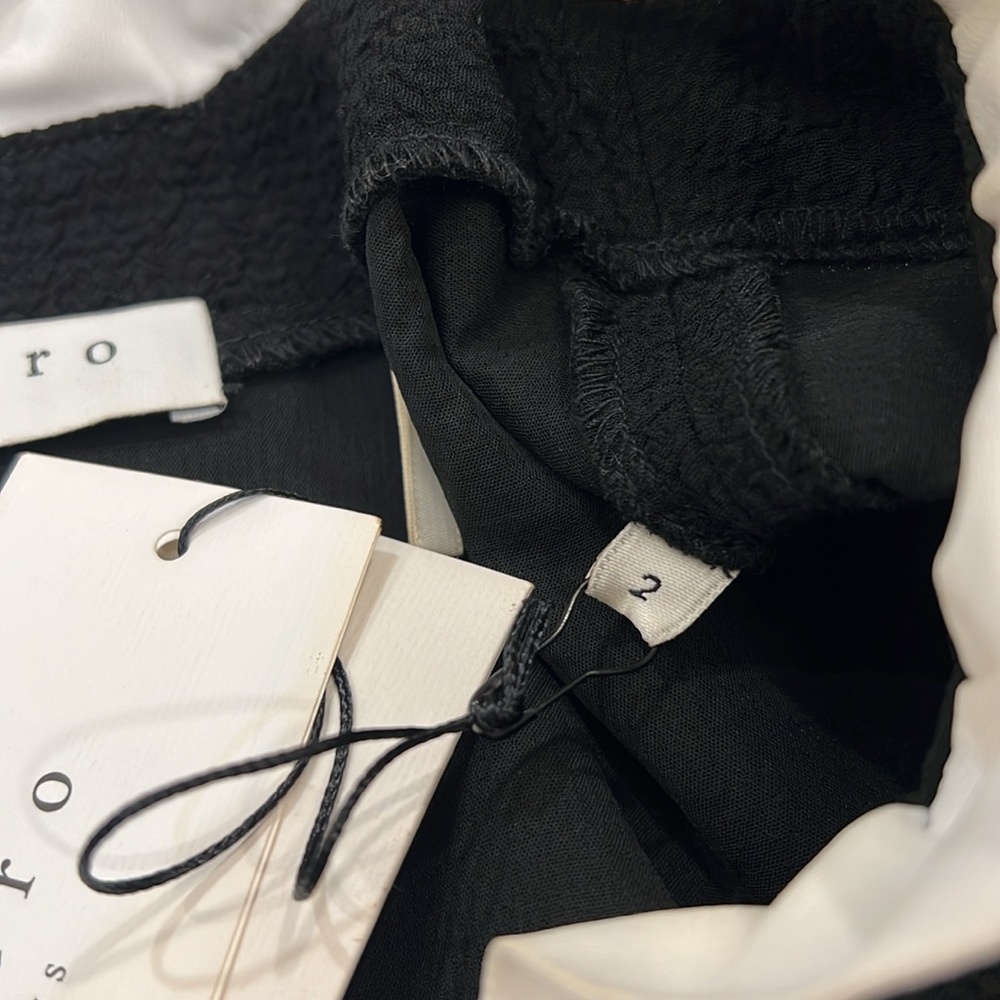 Sandro NWT black dress with white collar size 2 - Picture 8 of 11